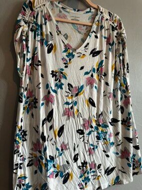 Lane Bryant White Floral Top - Size 14/16